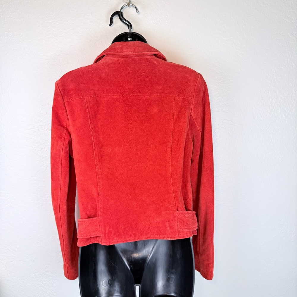 BAGATELLE NYC Red Genuine Suede Moto Jacket Size M - Picture 4 of 11